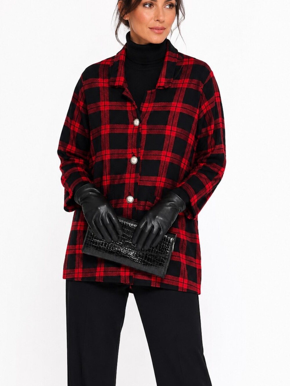 Bylyse Plaid Coat Long Winter Jacket